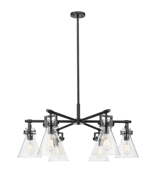 Innovations - 411-6CR-BK-G411-7SDY - Six Light Chandelier - Downtown Urban - Matte Black