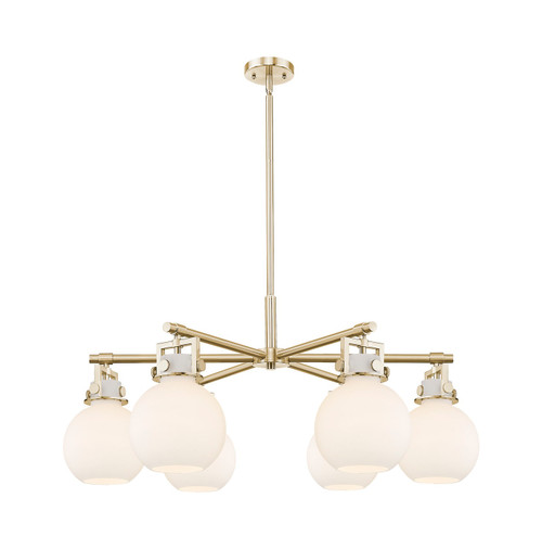Innovations - 411-6CR-CB-G410-7WH - Six Light Chandelier - Downtown Urban - Champagne Bronze