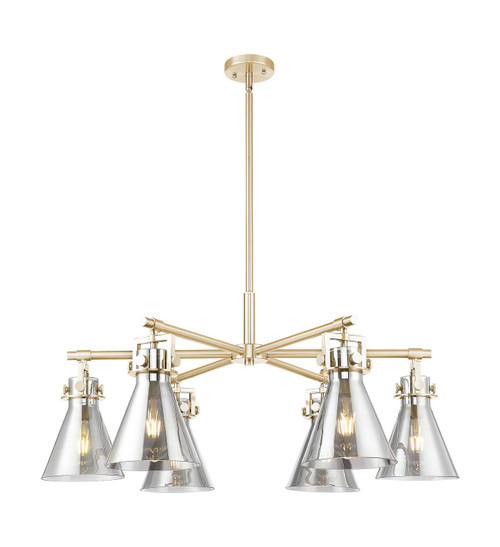 Innovations - 411-6CR-CB-G411-7SM - Six Light Chandelier - Downtown Urban - Champagne Bronze