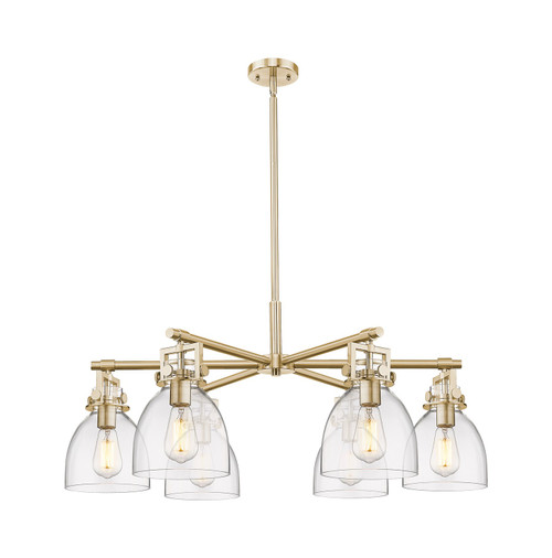Innovations - 411-6CR-CB-G412-7CL - Six Light Chandelier - Downtown Urban - Champagne Bronze
