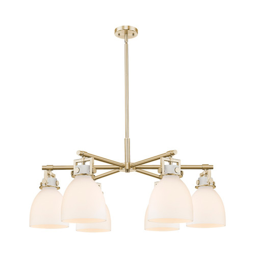 Innovations - 411-6CR-CB-G412-7WH - Six Light Chandelier - Downtown Urban - Champagne Bronze