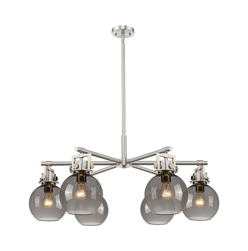 Innovations - 411-6CR-SN-G410-7SM - Six Light Chandelier - Downtown Urban - Satin Nickel