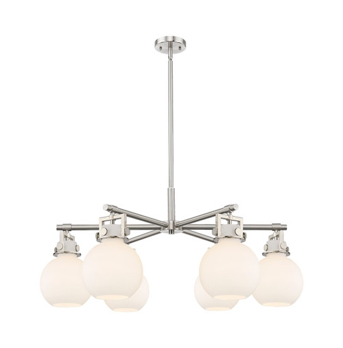 Innovations - 411-6CR-SN-G410-7WH - Six Light Chandelier - Downtown Urban - Satin Nickel