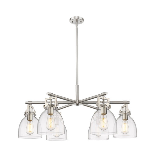 Innovations - 411-6CR-SN-G412-7CL - Six Light Chandelier - Downtown Urban - Satin Nickel