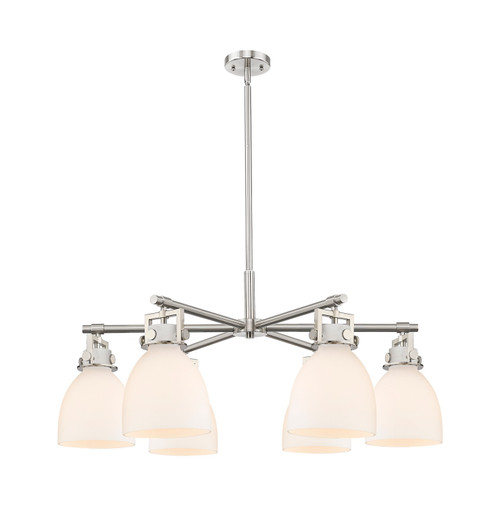 Innovations - 411-6CR-SN-G412-7WH - Six Light Chandelier - Downtown Urban - Satin Nickel
