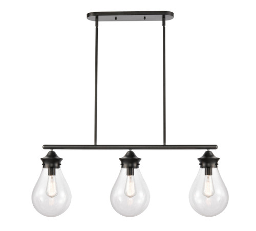 Innovations - 414-3I-BK-8CL - Three Light Island Pendant - Matte Black
