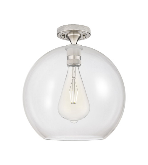 Innovations - 434-1F-SN-G122-12 - One Light Flush Mount - Downtown Urban - Satin Nickel