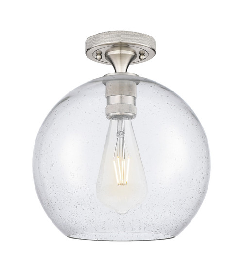 Innovations - 434-1F-SN-G124-10 - One Light Flush Mount - Downtown Urban - Satin Nickel