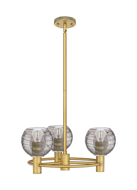 Innovations - 434-3CR-BB-G1213-6SM - Three Light Pendant - Downtown Urban - Brushed Brass