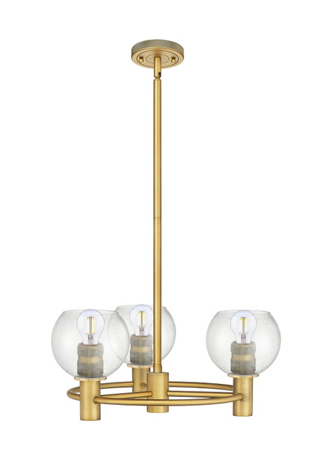 Innovations - 434-3CR-BB-G124-6 - Three Light Pendant - Downtown Urban - Brushed Brass
