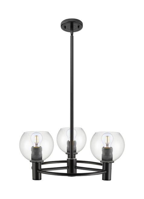 Innovations - 434-3CR-BK-G122-6 - Three Light Pendant - Downtown Urban - Matte Black