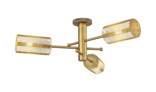 Innovations - 434-3F-BB-G434-7ME - Three Light Semi-Flush Mount - Downtown Urban - Brushed Brass