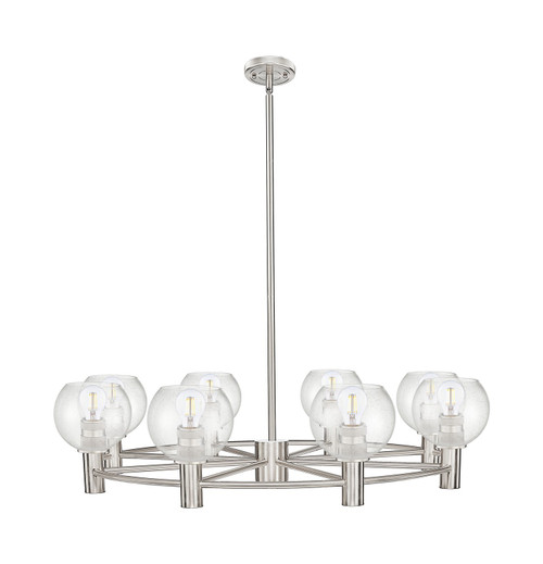 Innovations - 434-8CR-SN-G124-6 - Eight Light Chandelier - Downtown Urban - Satin Nickel