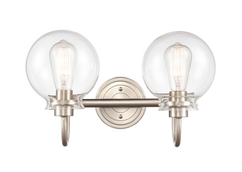 Innovations - 437-2W-SN-CL-LED - Two Light Bath Vanity - Satin Nickel