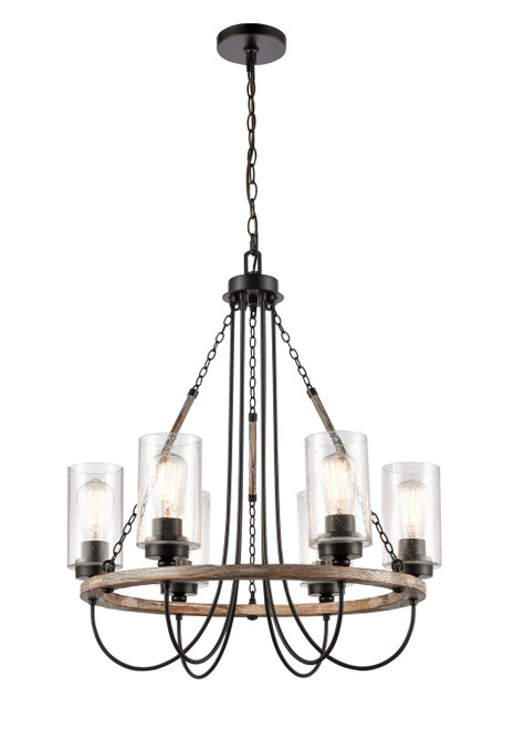 Innovations - 442-6CR-BK-SDY-LED - LED Chandelier - Downtown Urban - Matte Black