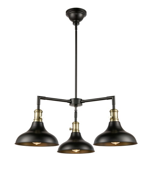 Innovations - 443SW-3CR-BAB-M15BK - Three Light Chandelier - Metro - Black Antique Brass