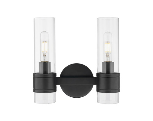 Innovations - 467-2W-BK-G467-CL - Two Light Bath Vanity - Downtown Urban - Matte Black