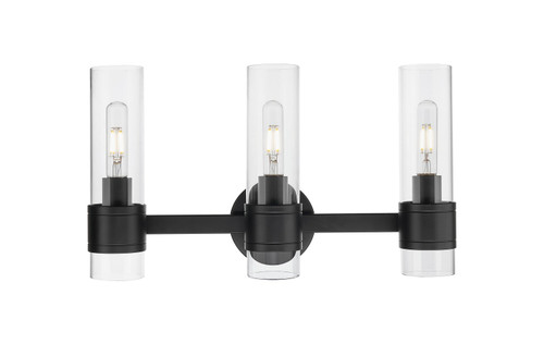 Innovations - 467-3W-BK-G467-CL - Three Light Bath Vanity - Downtown Urban - Matte Black