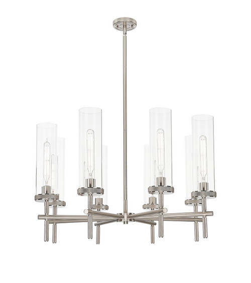 Innovations - 471-8CR-SN-G471-12CL - Eight Light Chandelier - Downtown Urban - Satin Nickel