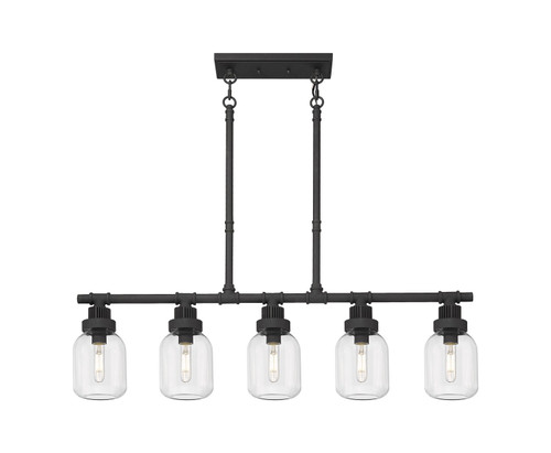 Innovations - 472-5I-TBK-G472-6CL - LED Linear Pendant - Downtown Urban - Textured Black