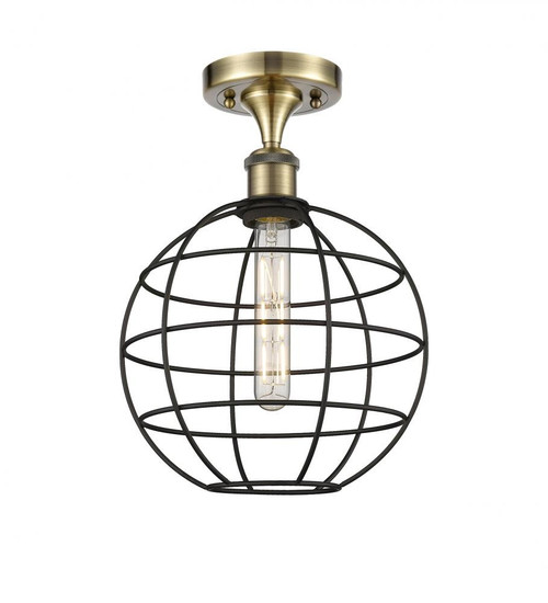 Innovations - 516-1C-AB-CE-10-BK - LED Semi-Flush Mount - Ballston - Antique Brass