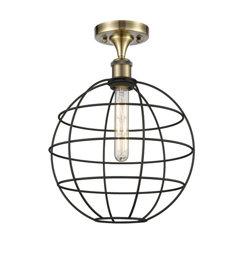 Innovations - 516-1C-AB-CE-12-BK - LED Semi-Flush Mount - Ballston - Antique Brass
