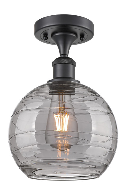manufacturer_finish:Matte Black|manufacturer_glass:Light Smoke Deco Swirl|light_output:220.00lm|color_temperature:2200K|cri:99