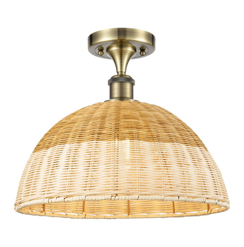 Innovations - 516-1C-AB-NBD2-16-NAT - One Light Semi-Flush Mount - Ballston - Antique Brass