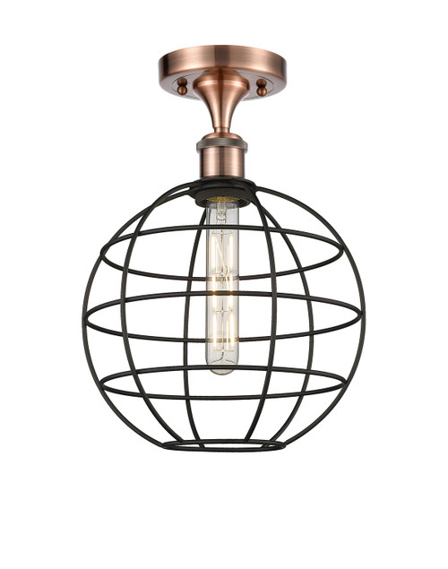 Innovations - 516-1C-AC-CE-10-BK - LED Semi-Flush Mount - Ballston - Antique Copper