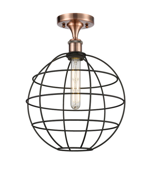 Innovations - 516-1C-AC-CE-12-BK - LED Semi-Flush Mount - Ballston - Antique Copper