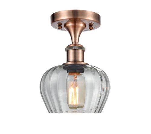 Innovations - 516-1C-AC-G92-LED - LED Semi-Flush Mount - Ballston - Antique Copper