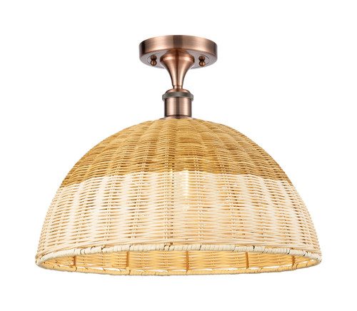 Innovations - 516-1C-AC-NBD2-16-NAT - One Light Semi-Flush Mount - Ballston - Antique Copper