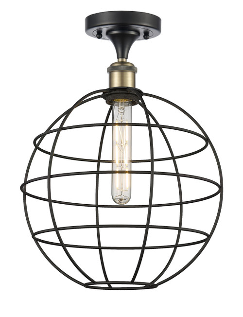 Innovations - 516-1C-BAB-CE-12-BK - LED Semi-Flush Mount - Ballston - Black Antique Brass