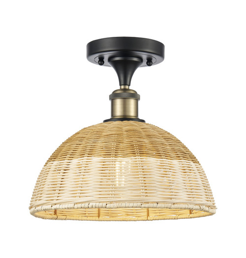 Innovations - 516-1C-BAB-NBD2-12-NAT - One Light Semi-Flush Mount - Ballston - Black Antique Brass