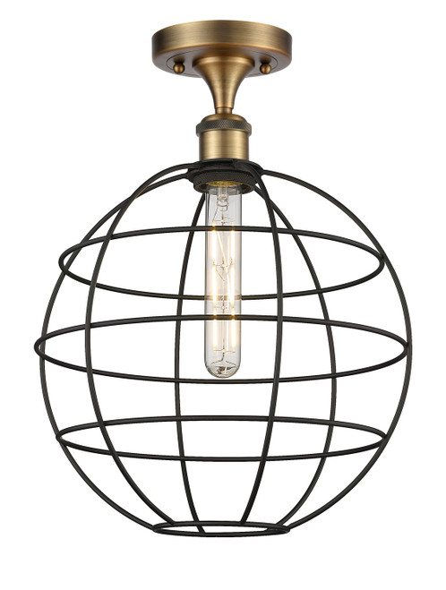 Innovations - 516-1C-BB-CE-12-BK - LED Semi-Flush Mount - Ballston - Brushed Brass