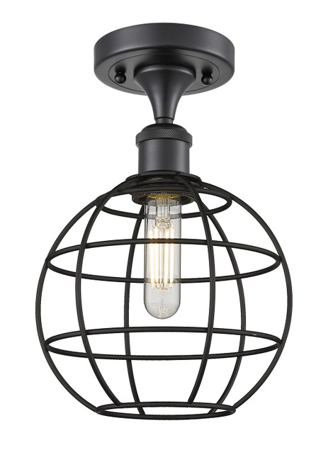 Innovations - 516-1C-BK-CE-8-BK - LED Semi-Flush Mount - Ballston - Matte Black