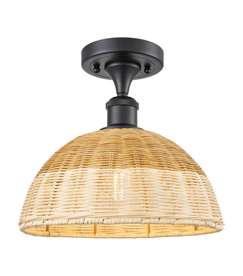 Innovations - 516-1C-BK-NBD2-12-NAT - One Light Semi-Flush Mount - Ballston - Matte Black
