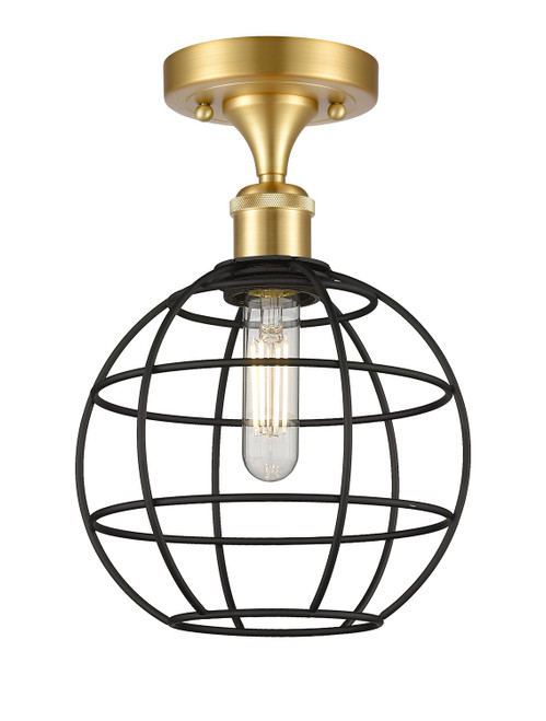 Innovations - 516-1C-SG-CE-8-BK - LED Semi-Flush Mount - Ballston - Satin Gold