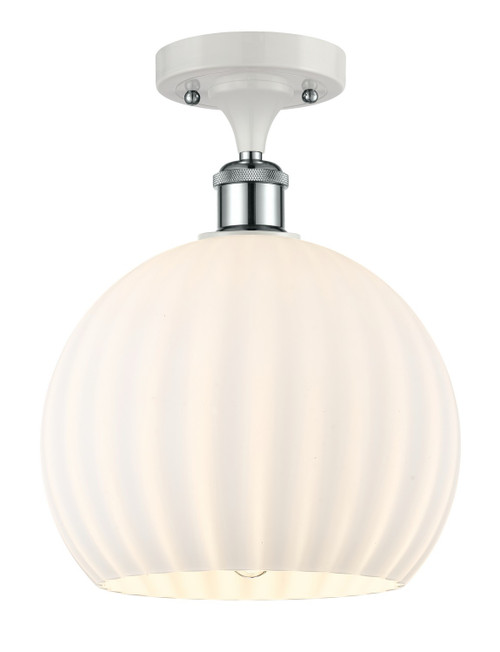 Innovations - 516-1C-WPC-G1217-10WV - LED Semi-Flush Mount - Ballston - White Polished Chrome