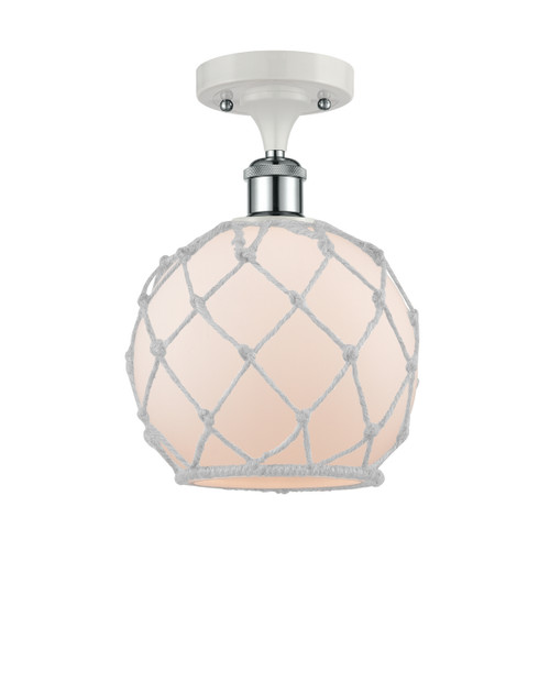 Innovations - 516-1C-WPC-G121-8RW-LED - LED Semi-Flush Mount - Ballston - White Polished Chrome