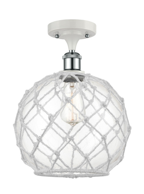 Innovations - 516-1C-WPC-G122-10RW - One Light Semi-Flush Mount - Ballston - White Polished Chrome