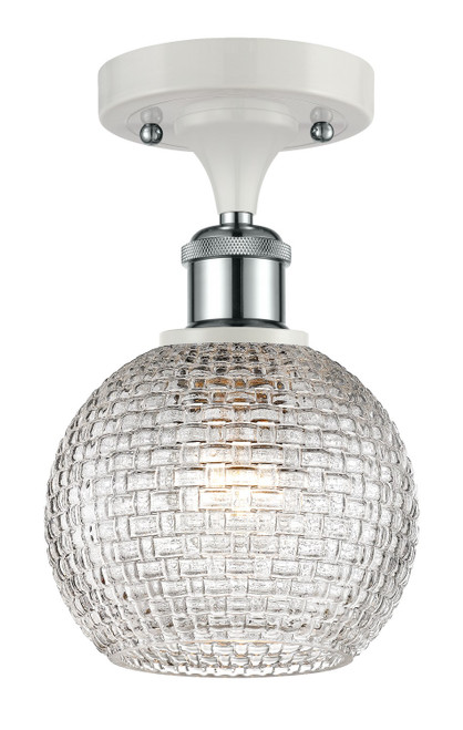 Innovations - 516-1C-WPC-G122C-6CL - One Light Semi-Flush Mount - Ballston - White Polished Chrome