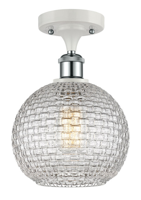 Innovations - 516-1C-WPC-G122C-8CL - One Light Semi-Flush Mount - Ballston - White Polished Chrome
