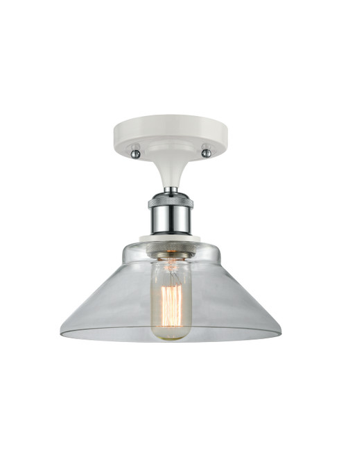Innovations - 516-1C-WPC-G132 - One Light Semi-Flush Mount - Ballston - White Polished Chrome