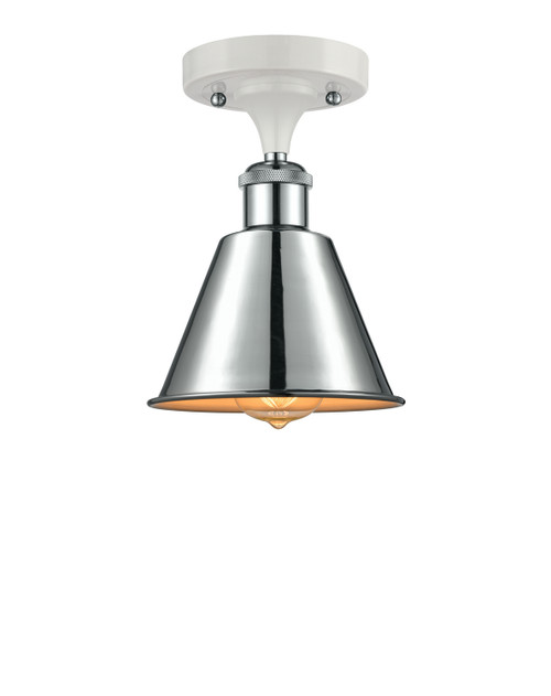 Innovations - 516-1C-WPC-M8-LED - LED Semi-Flush Mount - Ballston - White Polished Chrome
