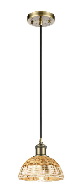 Innovations - 516-1P-AB-NBD2-75-NAT - One Light Mini Pendant - Ballston - Antique Brass
