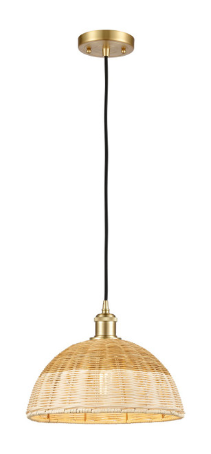 Innovations - 516-1P-SG-NBD2-12-NAT - One Light Mini Pendant - Ballston - Satin Gold