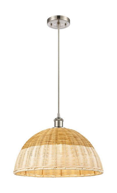 Innovations - 516-1P-SN-NBD2-16-NAT - One Light Mini Pendant - Ballston - Brushed Satin Nickel