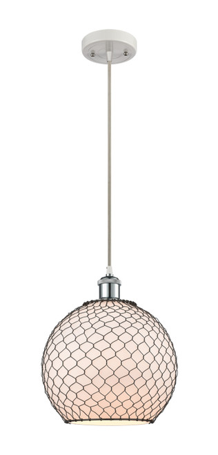 Innovations - 516-1P-WPC-G121-10CBK - One Light Mini Pendant - Ballston - White and Polished Chrome