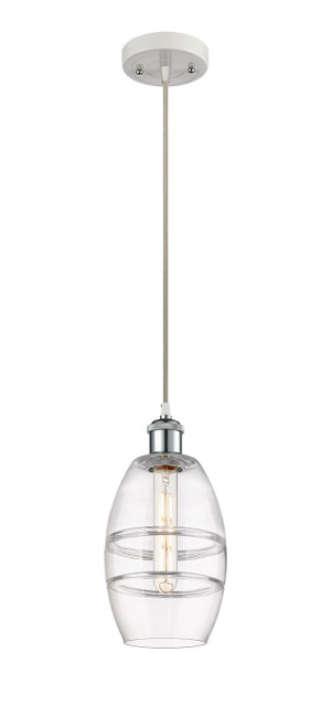 Innovations - 516-1P-WPC-G557-6CL - One Light Mini Pendant - Ballston - White Polished Chrome